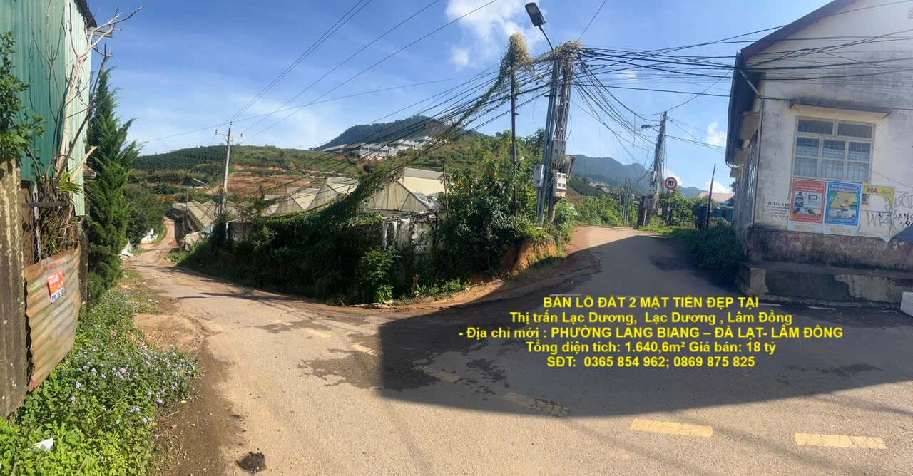 ĐẤT ĐẸP – GIÁ ĐẦU TƯ   - CẦN BÁN LÔ ĐẤT 2 MẶT TIỀN ĐẸP TẠI Thị trấn Lạc Dương,  Lạc Dương , Lâm Đồng - Ảnh chính
