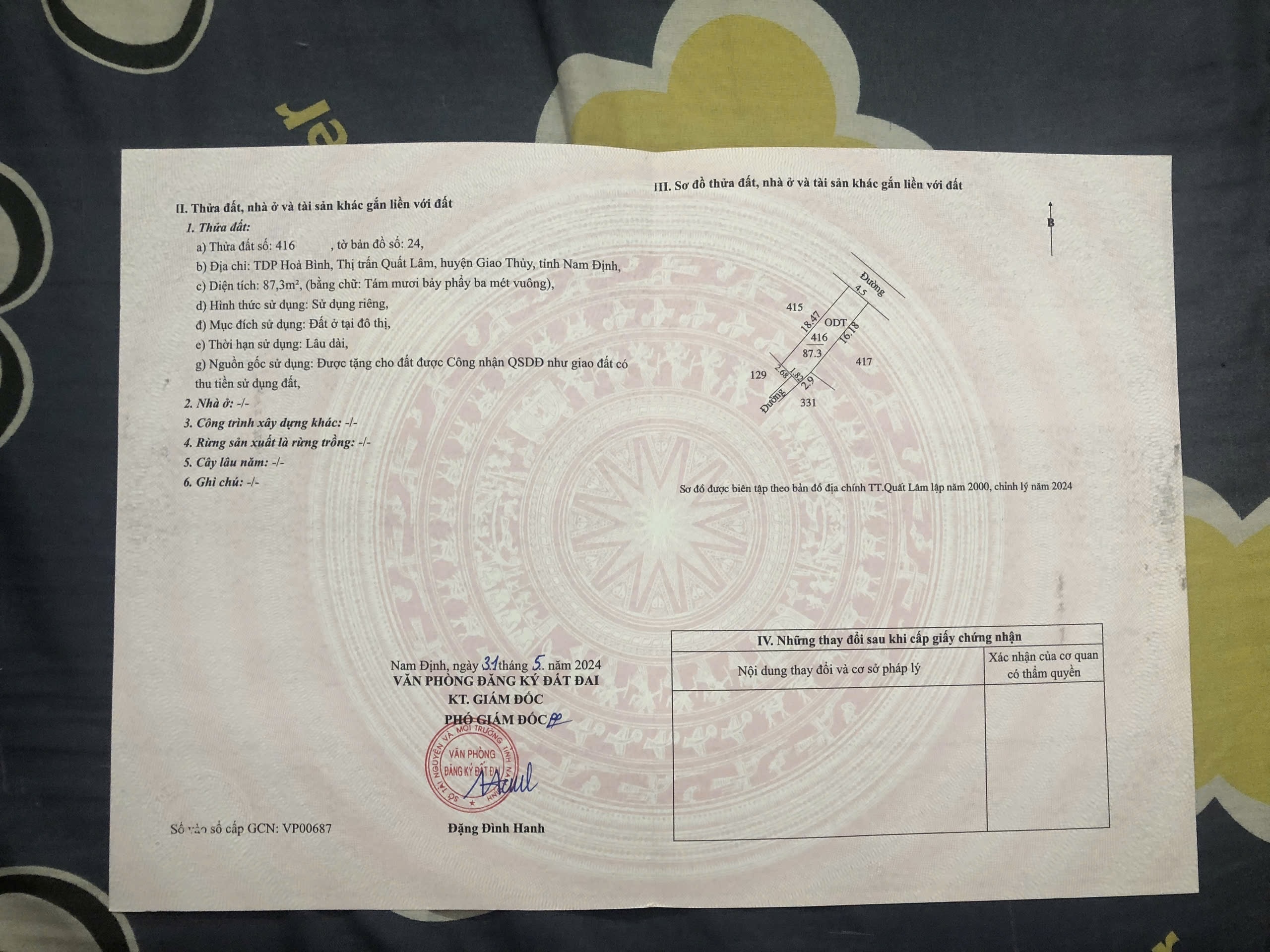 Đất nền Thị trấn Quất Lâm, Huyện Giao Thủy 2 tỷ – 100m² gần trục chính ra biển, tiện mở homestay – - Ảnh chính
