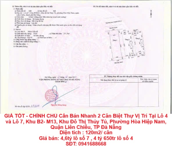 GIÁ TỐT - CHÍNH CHỦ Cần Bán Nhanh 2 Căn Biệt Thự  Vị Trí Tại Quận Liên Chiểu, TP Đà Nẵng - Ảnh chính