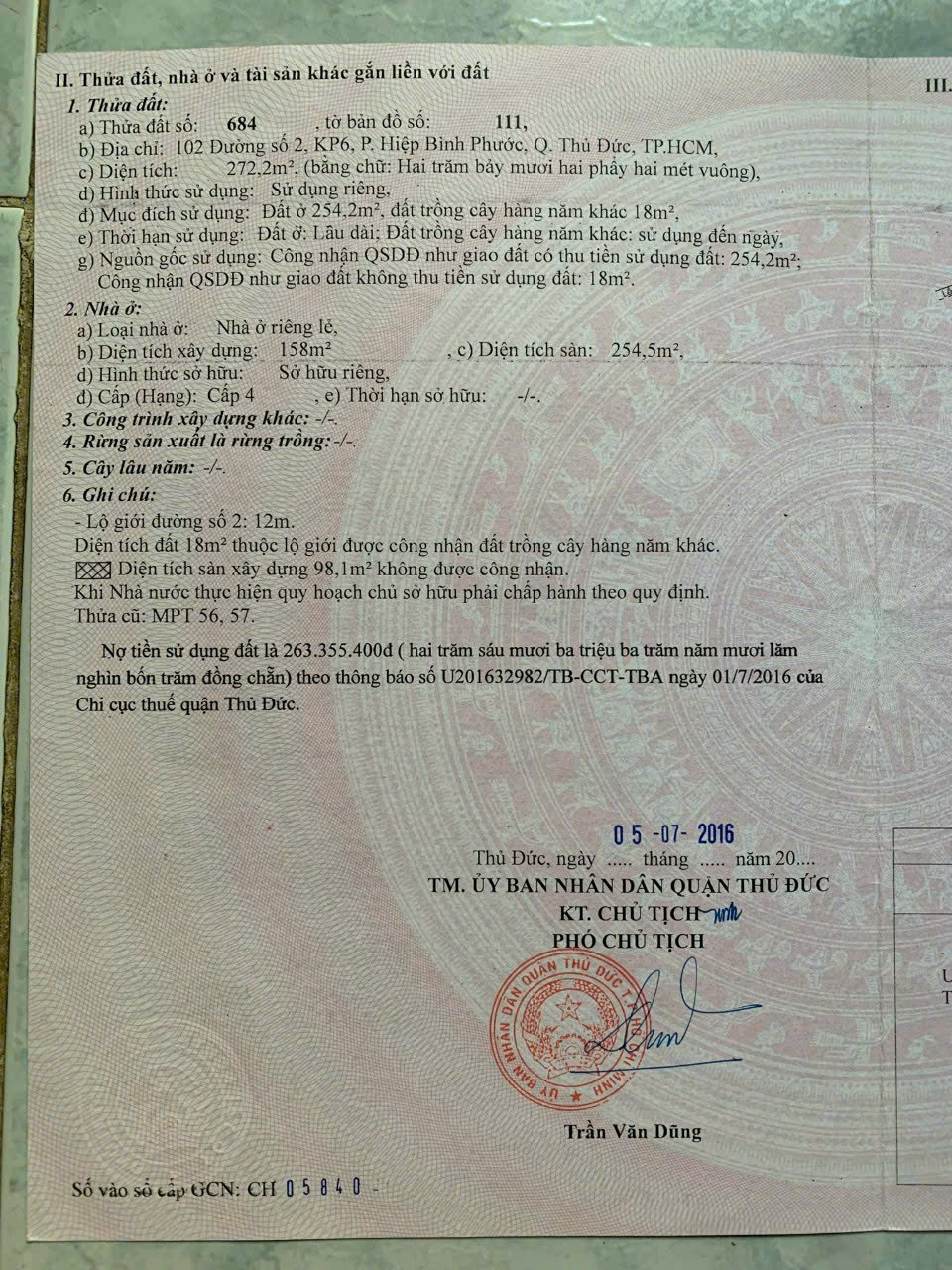 TP Thủ Đức ! Chính chủ bán khu nhà trọ 3 mặt tiền kinh doanh và 3 dãy gồm 12 phòng trọ, Tel : - Ảnh 2
