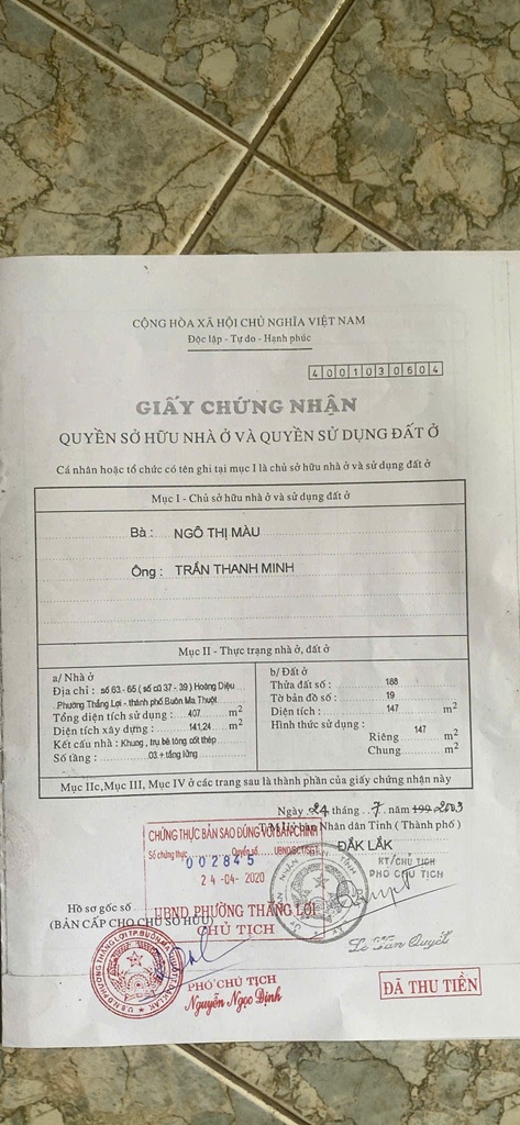NHÀ ĐẸP – GIÁ TỐT  - CẦN BÁN NHANH 3 CĂN NHÀ  61,63,65 Hoàng Diệu, p Thắng Lợi, BMT, Đắk Lắk - Ảnh 3