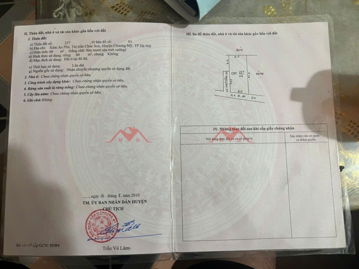 CHÍNH CHỦ CẦN BÁN LÔ ĐẤT 66M TẠI TT CHÚC SƠN-CHƯƠNG MỸ-HÀ NỘI - Ảnh 4