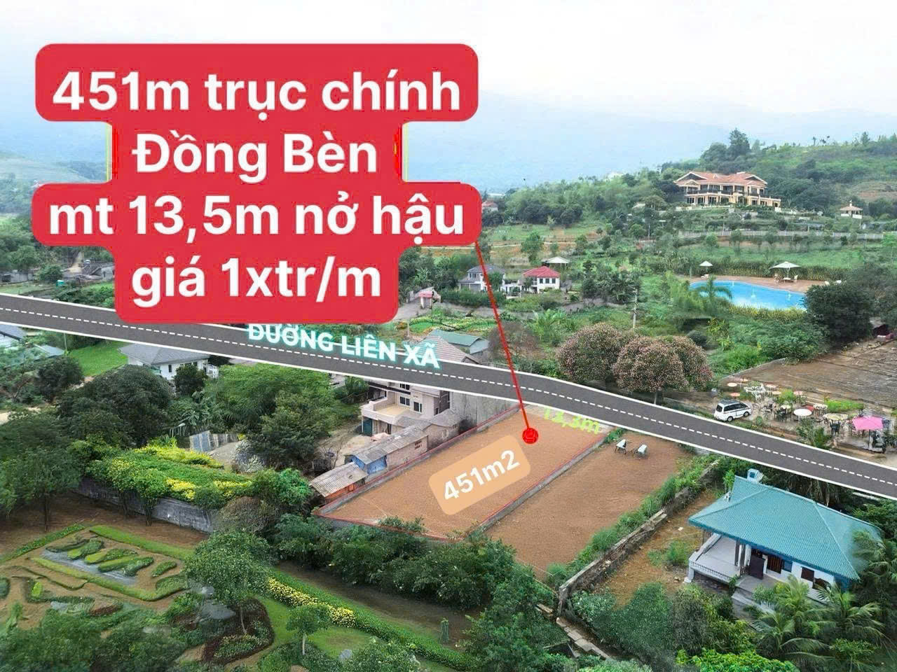 451M2 TRỤC CHÍNH LIÊN XÃ, GIÁ CHỈ 1XTR/M2 - Ảnh 3