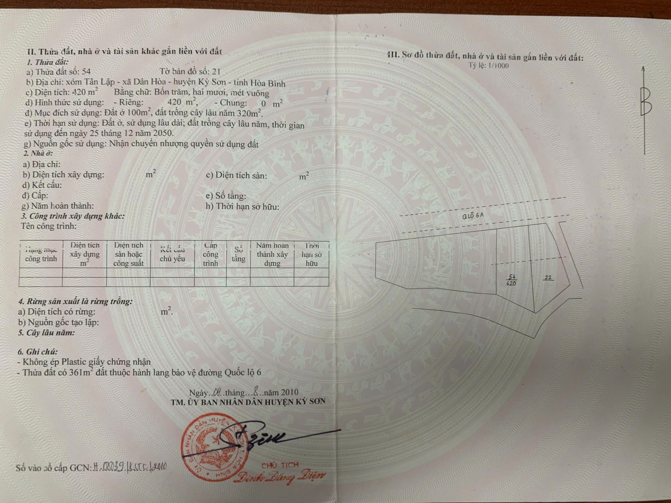👉 BÁN NHANH LÔ ĐẤT MẶT ĐƯỜNG QUỐC LỘ 6 – PHƯỜNG KỲ SƠN, TP HÒA BÌNH - Ảnh chính
