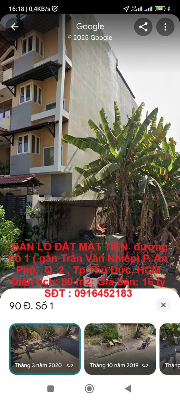 HOT HOT - CẦN BÁN LÔ ĐẤT MẶT TIỀN  đường số 1 ( gần Trần Văn Nhiếp) P. An Phú,  Q. 2 , Tp.Thủ Đức. - Ảnh chính