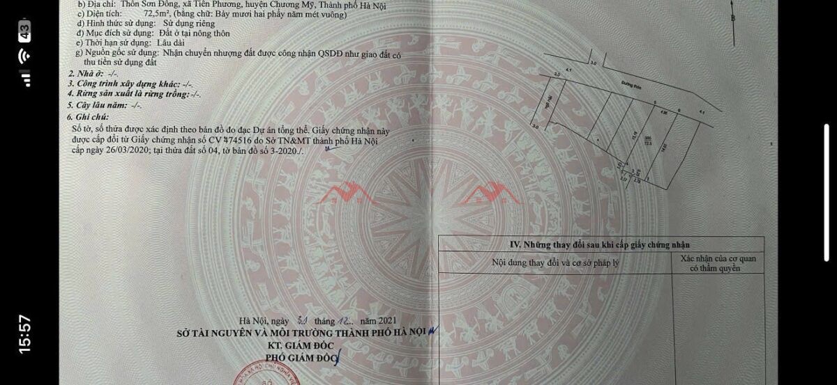 CHÍNH CHỦ CẦN BÁN LÔ ĐẤT 72,5M TẠI TIÊN PHƯƠNG-CHƯƠNG MỸ-HÀ NỘI - Ảnh 3