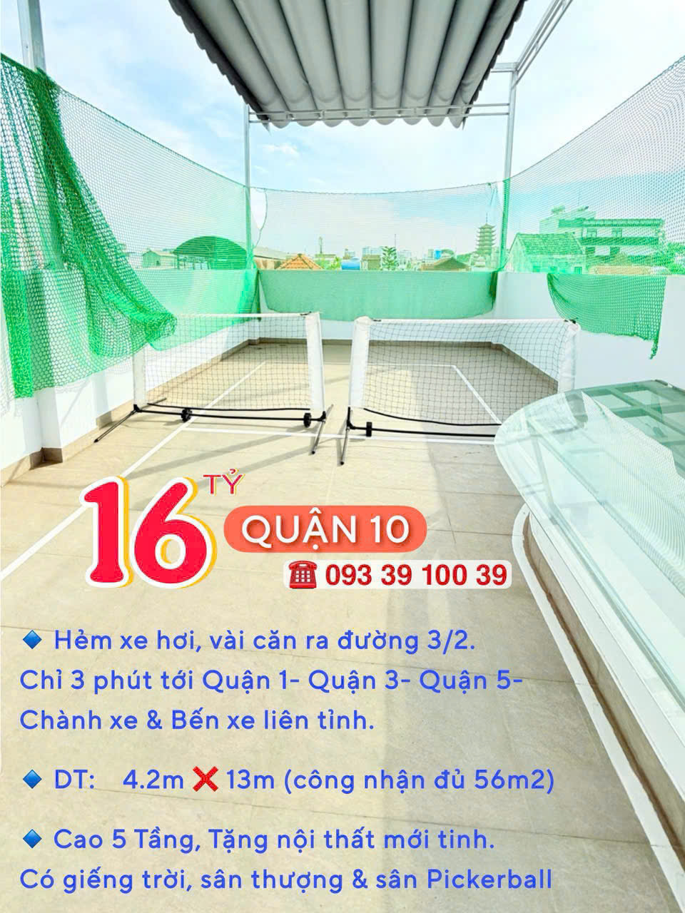 BÁN NHÀ QUẬN 10- HẺM XE HƠI 3 THÁNG 2- PICKLEBALL TẦNG 5 - CĂN GÓC 5 TẦNG XE HƠI TRONG NHÀ: 16 TỶ - Ảnh 4