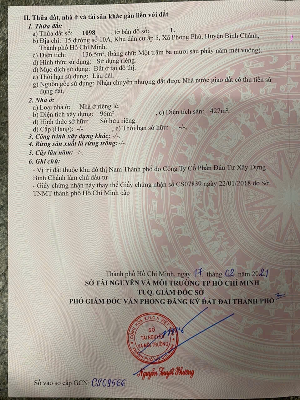 BÁN NHÀ CHÍNH CHỦ – ĐƯỜNG SỐ 10, KDC PHONG PHÚ, BÌNH CHÁNH, TP HỒ CHÍ MINH - Ảnh 4
