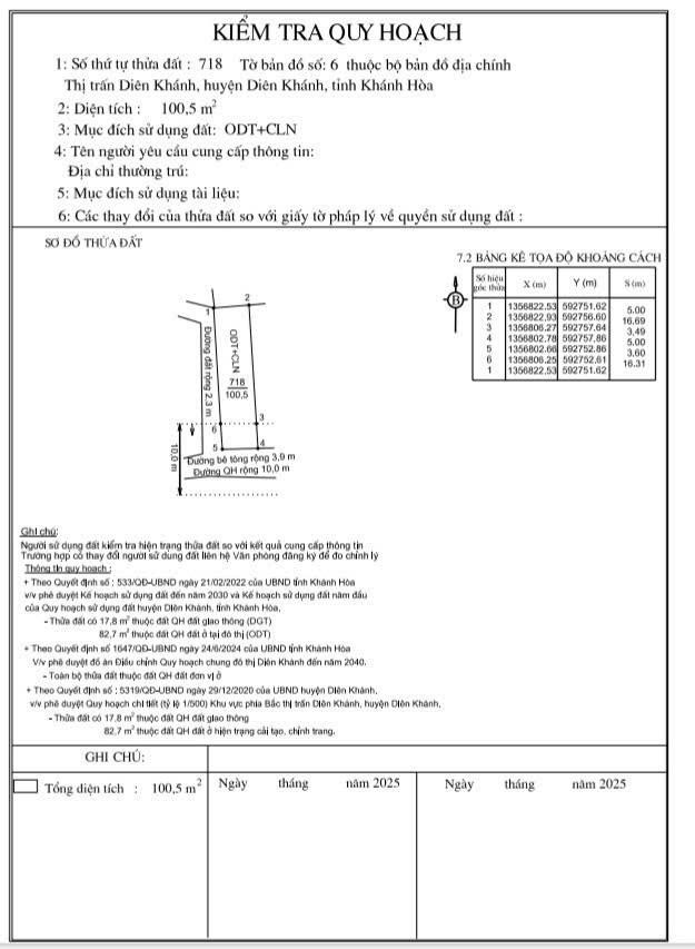 ĐẤT ĐẸP - GIÁ TỐT - CHÍNH CHỦ Cần Bán Nhanh Lô Đất Vị Trí Tại Thị Trấn Diên Khánh, Tỉnh Khánh Hòa - Ảnh 2