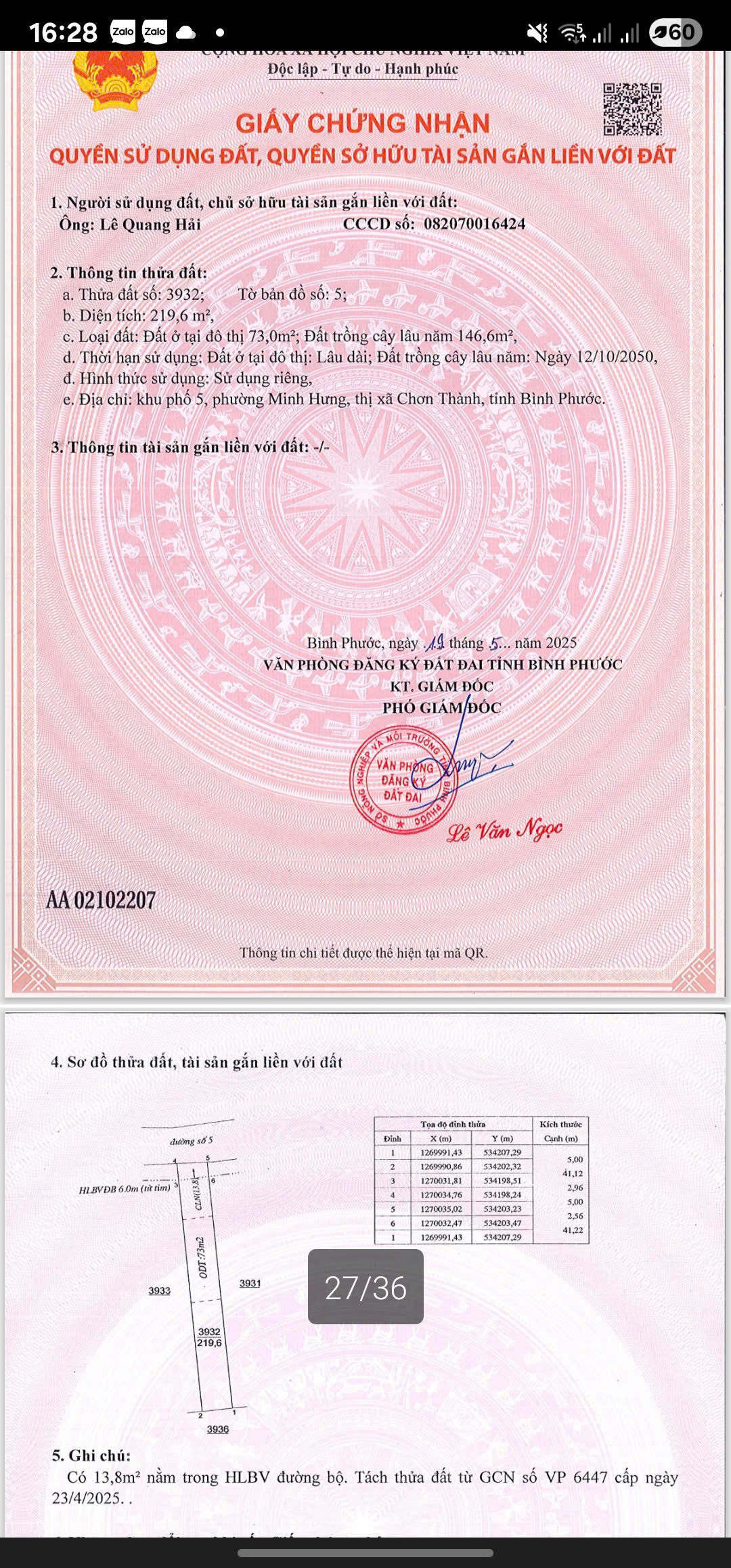 BÁN ĐẤT NGAY TRUNG TÂM CHƠN THÀNH - Ảnh 1