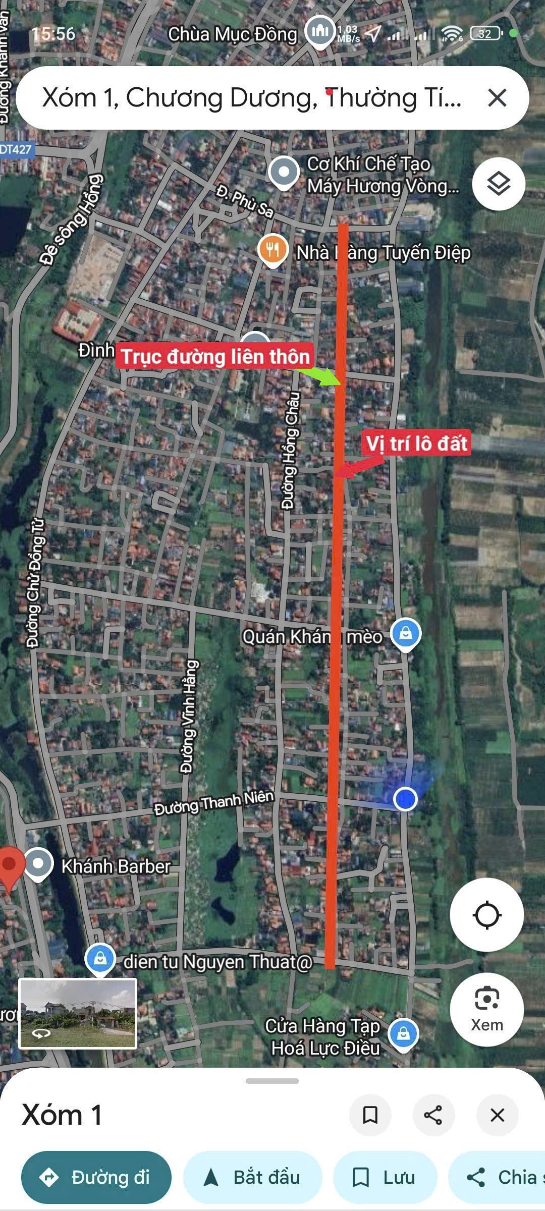 Bán đất trục đường liên thôn xã tự nhiên 93.9m2 gần trường học - ủy ban - kinh doanh - Ảnh 2