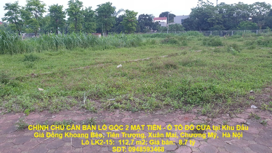 CHÍNH CHỦ CẦN BÁN LÔ GÓC 2 MẶT TIỀN - Ô TÔ ĐỖ CỬA tại Khu Đấu Giá Đồng Khoang Bèo - Ảnh chính
